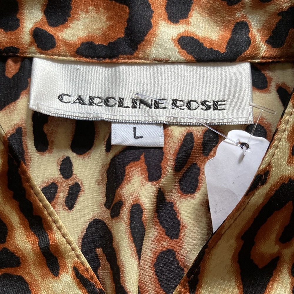 Caroline Rose leopard print 100% silk tunic. Size L - Picture 2 of 11